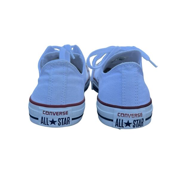 White Canvas Low Top CONVERSE All Star Tennis Shoes, Men's 9 / Women's 11 - Picture 7 of 10
